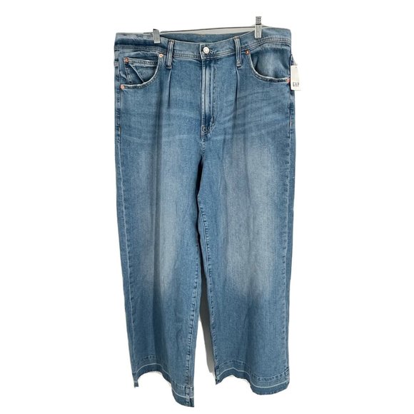 Gap Trouser High Rise Jeans Light Indigo Sz 16 NWT - Picture 1 of 6